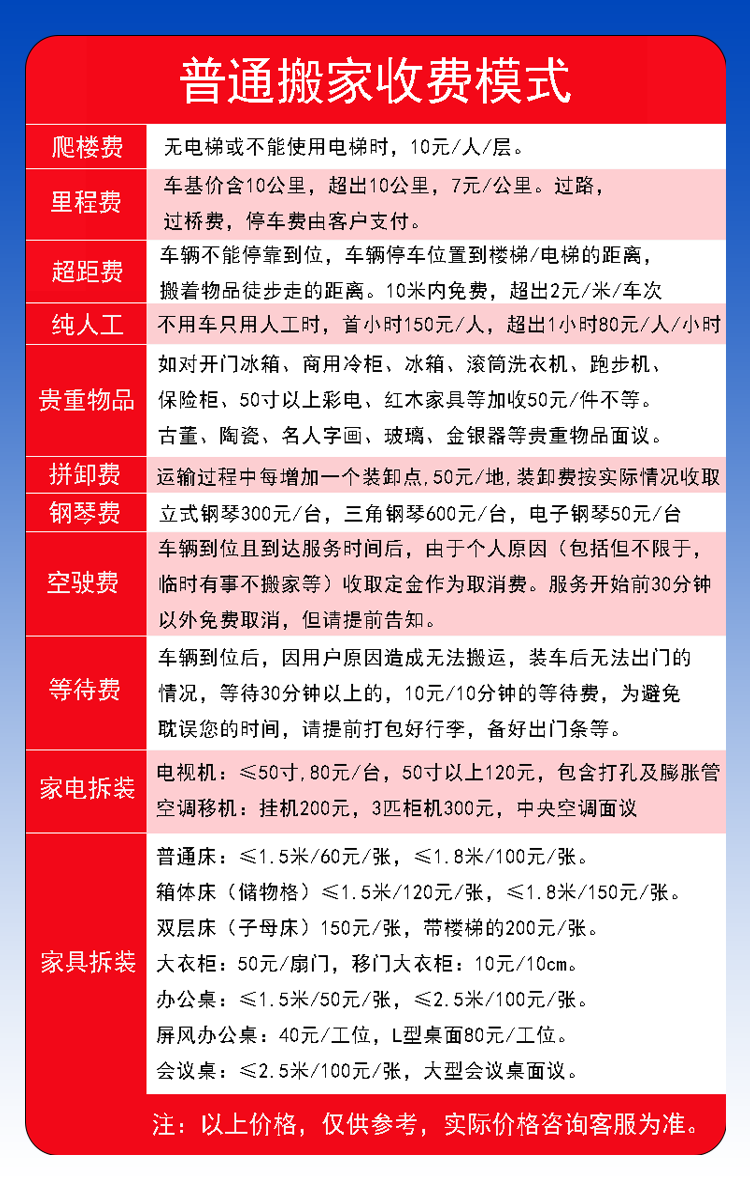 無錫搬家公司價格